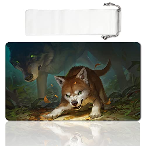 Board Game MTG Playmat Games Size 60X35 cm CCG Compatible for MTG CCG RPG Trading Card Game (Ferocious PUP) - color: Ferocious Pup