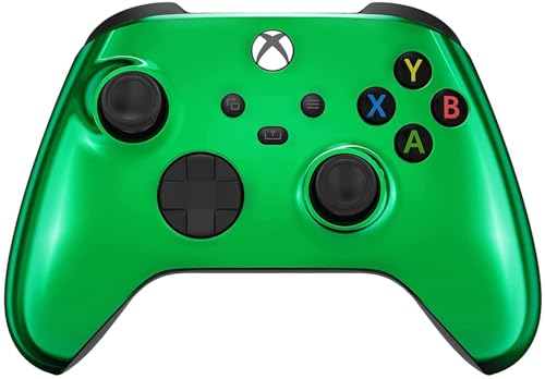Custom Controllerzz Wireless Controller for Microsoft Xbox Series X/S & Xbox One - Custom Soft Touch Feel - Custom Xbox Series X/S Controller (X/S Green Chrome) - color: X/S Green Chrome
