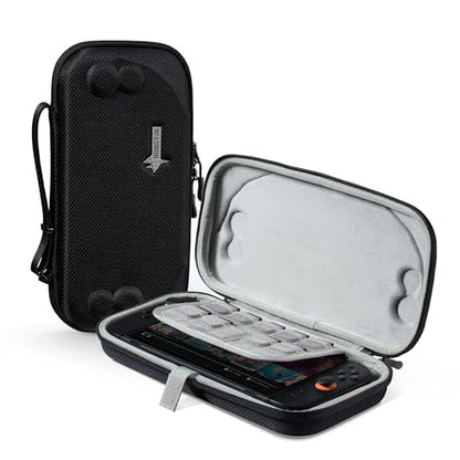 UYIYE Protective Carrying Case Compatible with Nintendo Switch 2 2025, Hard EVA Travel Case with Soft Lining, Anti-Shake Strap, Joystick Protection & 9 Game Card Slots for Switch 2 Console 7.9''-Black - color: NS2-black