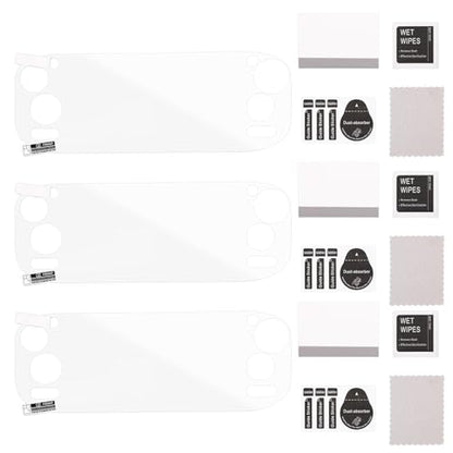 3 Sets Screen Protector for Handheld Game Console, PET Transparent Screen Protector Cover Accessories Includes Cleaning Cloth Scrapers Dust-Free Stickers & Alcohol Packets for AYN Odin 2 Portal