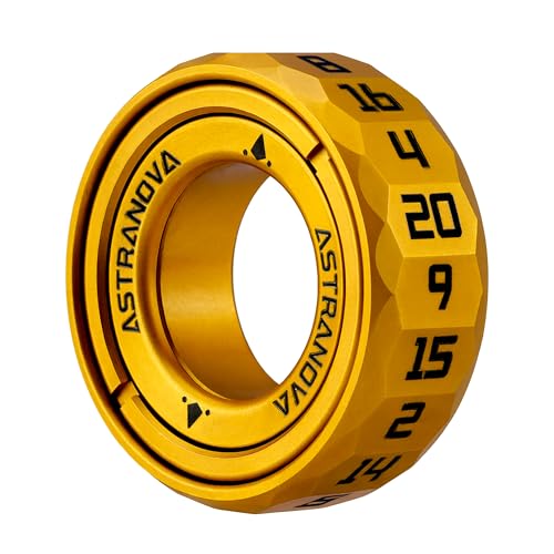 Unique CNC Machined Metal D20 Dice Spinner| 20-Sided Dice for Tabletop RPG, Dungeons & Dragons, Board Games | EDC Fidget for Adults, Men & Women | Unique Gift for Gamer (Gold) - color: Gold