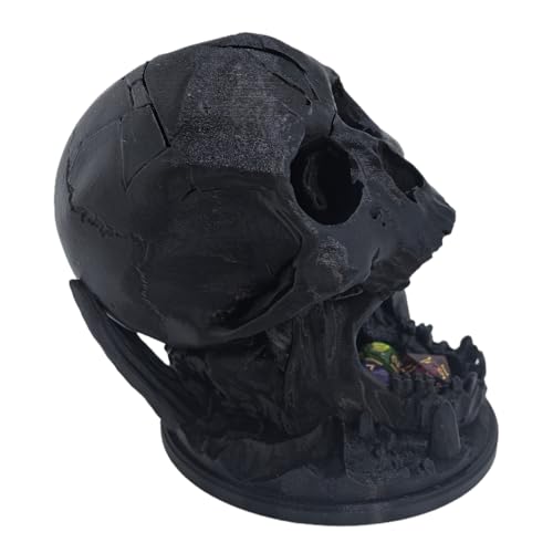Skull Dice Tower Dungeons and Dragons 28mm D20 Miniature Wargaming RPG abletop Roleplaying Game Jail D&D (Random 7PCS D20 Dice Set Included) Black