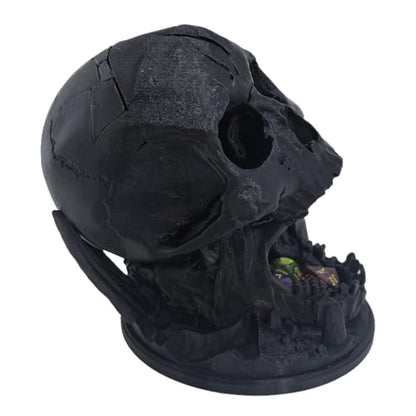 Skull Dice Tower Dungeons and Dragons 28mm D20 Miniature Wargaming RPG abletop Roleplaying Game Jail D&D (Random 7PCS D20 Dice Set Included) Black