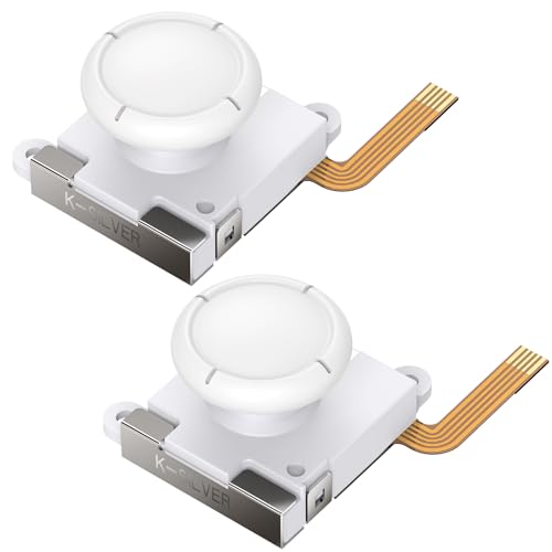 BRONAL TMR Hall Effect Joystick Replacement for JoyCon (2pcs Single)-White | For Switch/OLED/Lite JoyCon, Precision TMR Technology, Anti-Drift Performance, Low Power Design, Replacement Analog Thumb - color: White 2 Single