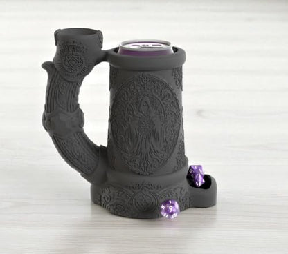 Dark Sorcerer Can Cozy Dice Tower – Fantasy DND Dice Roller & Drink Holder, Dungeons and Dragons Gift, RPG Tabletop Accessory, Dungeon Master Decor, Gothic Dice Mug (Obsidian Black, Standard 12oz Can)