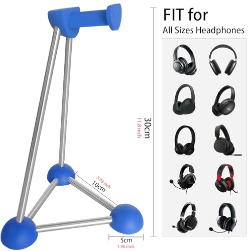 Headphone Stand, Desktop Headset Holder, Desk Earphone Stand, Gaming Headsets, for SteelSeries/Logitech/HyperX/Sony/Beats/Sennheiser/Anker/Xbox, and All Headphones.(Blue) - color: blue