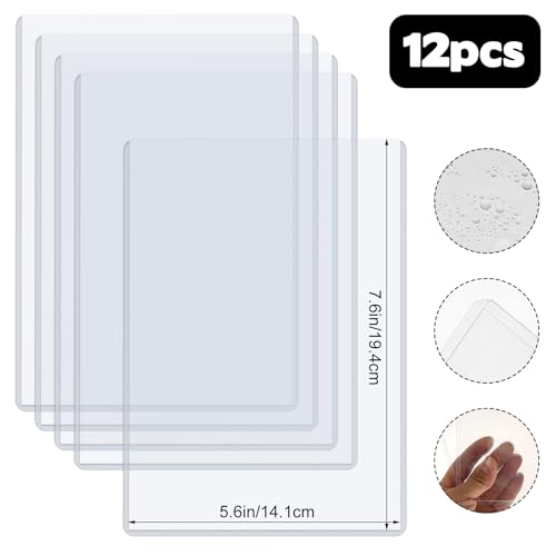 Rainmae 12 Pack 5.4" x 7.5" Jumbo Card Sleeves, Rigid Photocard Protectors for Oversized Trading Cards Sheet Protectors, Paper Sleeves Jumbo Sports Cards Sleeves Hard Plastic Document Holder Protector - size: 5.4" x 7.5"(12 Pcs)