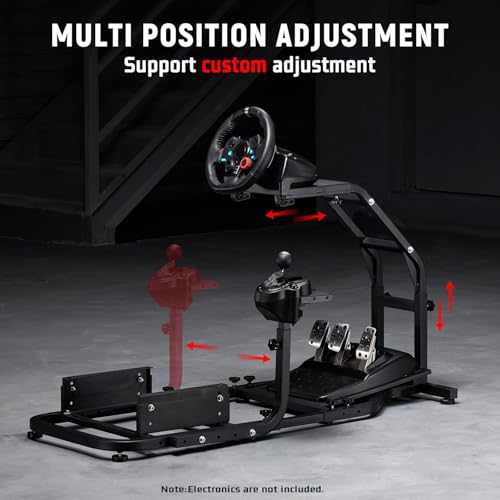 Dardoo Racing Simulator Cockpit Gaming Frame Fit for Logitech G27 G29 G920 G923,for Thrustmaster T300,for Fanatec,Adjustable Driving Steering Wheel Stand,Not Included Wheel, Pedal and Seat