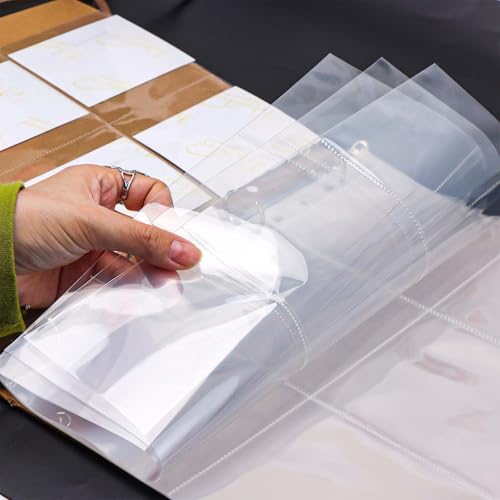 Mogoostry A4 Clear Sheet Protectors 6 Pockets Binder Sleeves 20 Sheets 11 Holes Top Open Photocard Refill Page Protector - color: 6-pocket
