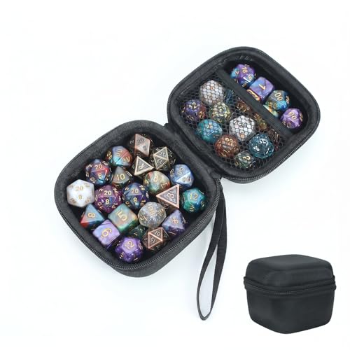 Dice Storage Case, EVA Dice Bag with Zipper, Portable Dice Holder Box for Dice Tray Dice Organizer Dice Container for Tabletop Games-Black
