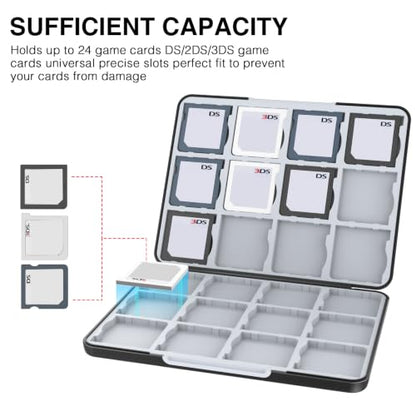 HEIYING Game Card Case for Nintendo 3DS 3DSXL 2DS 2DSXL DS DSi,Portable 3DS 2DS DS Game Cartridge Holder Storage with 24 Card Slots - color: Game Console