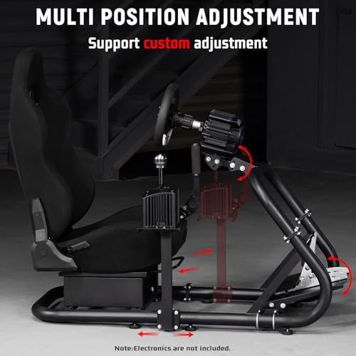 Dardoo Racing Simulator Cockpit Frame with Black Seat for 12Nm Direct Drive | for Logitech G27 G29 G920 G923, for Moza/Thrustmaster/Fanatec, Adjustable Racing Stand, not Included Wheel Pedal Handbrake