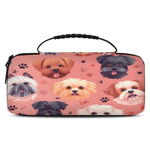 Adornori Dogs Carry Case Compatible with Nintendo Switch 2, with 20 Games Cartridges, Cute Portable Travel Carrying Case Pouch for Accessories & Games - color: Multicolor 8