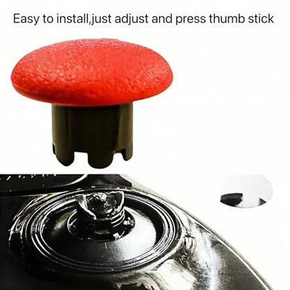12 in 1 Interchangeable Thumbsticks & Metal Back Paddles Replacement Parts for PS5 DualSense Edge Controller, 6 Silicone Analog Joystick Caps, 4 Paddles Trigger Buttons,2 Base Rings (Red) - color: Red