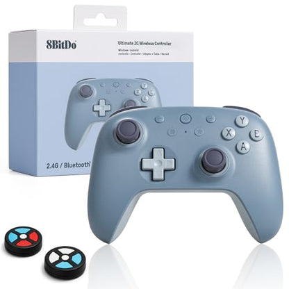 8Bitdo Ultimate 2C Wireless Controller (Blueberry) - 1000Hz Polling | For Windows PC & Android, Hall Effect Joysticks & Triggers, Remappable L4/R4 Bumpers, Special Edition Colors - color: Special Edition-Blueberry