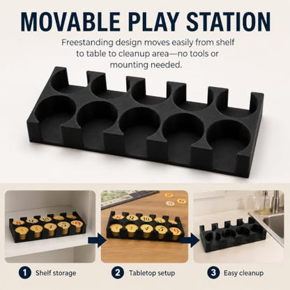 Number Coin Holder Compatible with Catan Board Game – Quick Token Setup | Freestanding Number Marker Organizer | Divided Tray for Tabletop Game Pieces