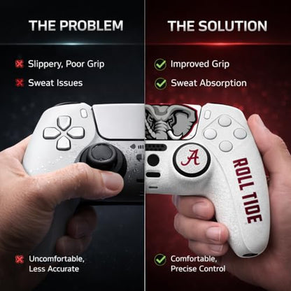 Silicone Gaming Cover Compatible with PS5 Controller - Officially Licensed University of Alabama Crimson Tide Away Design - color: Away-A1