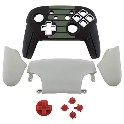 eXtremeRate Classics NES Style Soft Touch Faceplate Backplate Handles for Nintendo Switch Pro Controller, DIY Housing Shell Grip and Buttons for Nintendo Switch Pro - Controller NOT Included - color: Classic NES Style