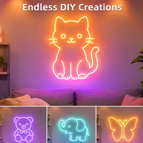 segrass 16.4ft RGB LED neon Rope Lights LED neon Strip Lights Waterproof Flexible Neon LED Strip Lights,Led Lights for Bedroom - size: 16.4FT