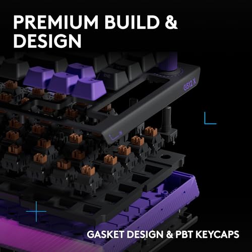 Logitech G512 X 75 TMR + Tactile Switch Mechanical Gaming Keyboard - Black | Hot-Swappable 9x TMR Rapid Trigger + Tactile Mechanical Switches, Gasket, PBT Keycaps, <8K, LIGHTSYNC RGB, for PC & Mac - color: Black, size: 75 percent, style: Tactile Switches