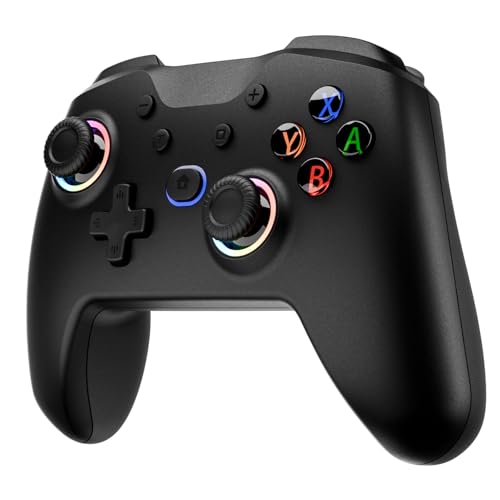 Diswoe Wireless Switch Controller for Switch/Lite/OLED Controller, Switch Controller with a Mouse Touch Feeling on Back Buttons, Extra Switch Pro Controller with Wake-up,Programmable, Turbo Function - color: Black+LED