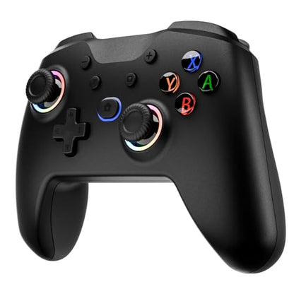 Diswoe Wireless Switch Controller for Switch/Lite/OLED Controller, Switch Controller with a Mouse Touch Feeling on Back Buttons, Extra Switch Pro Controller with Wake-up,Programmable, Turbo Function - color: Black+LED