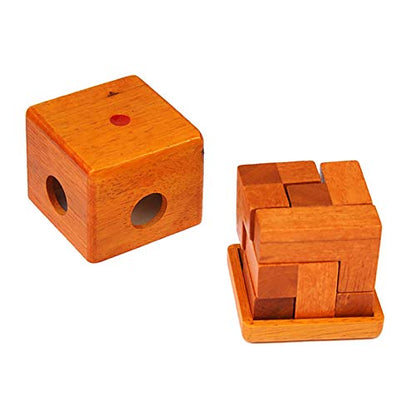 3D Wooden Cube Puzzles Wooden Brain Teaser Puzzle Gift Desk Puzzles Geometric Intellectual Jigsaw Logic Puzzle Educational Games Toy for Kids and Adults by AHYUAN