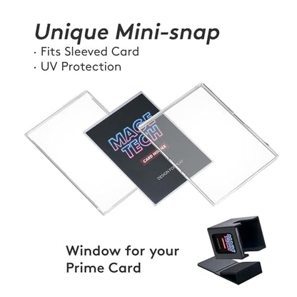 Commander Deck Box Lite - Card Display with Mini Snap Card Holder & Removable Cover, Fits 100+ Single-Sleeved Cards, Ideal for MTG, PTCG, OPCG, SWU & More (Black) - color: Black