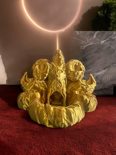 Kitsune Fox Dice Tower for RPG Enthusiasts, Perfect Dungeons and Dragons Accessory, Ideal DND, Wolf, Dog, D&D Dice Rolls & Gifts, War, Fantasy Gaming, Custom Tabletop Cyberpunk (Gold) - color: Gold