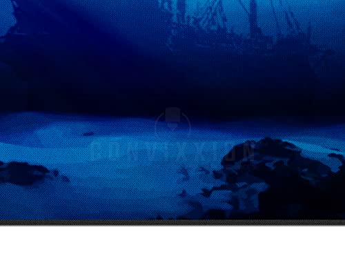 Ancient Shipwreck Ocean Neoprene Playmat Custom Made Board Game Mat for Magic TCG CCG LCG (24" x 14") - size: 24" x 14"