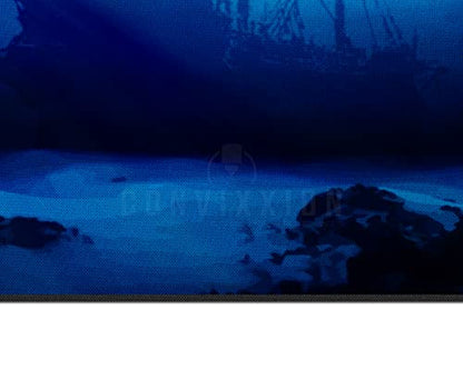 Ancient Shipwreck Ocean Neoprene Playmat Custom Made Board Game Mat for Magic TCG CCG LCG (24" x 14") - size: 24" x 14"