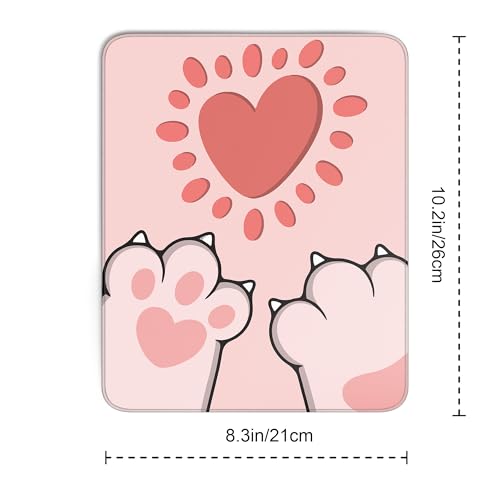 Cute Cat Paws Square Mouse Pad,Pink Cat Paws Mouse Pads for Wireless Mouse Desk Accessories,10"X8" Travel Mousepad with Non-Slip Rubber Base, Stitched Edge Mouse Pads for Desk,Computers,Laptop,Office - color: S-5