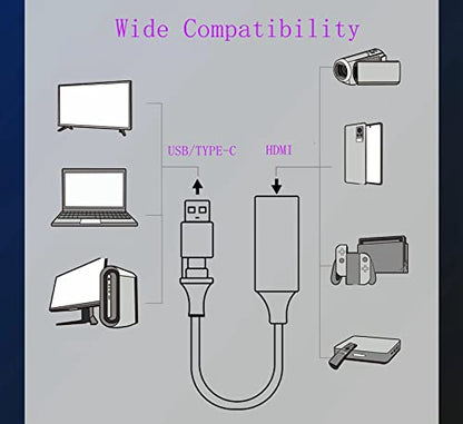 Capture Card, 2023 4K 60HZ Audio Video HDMI Capture Card，HDMI to USB 3.0 / USB C 1080P 60HZ Capture Card,Capture Card for Streaming/Nintendo Switch/PS3/PS4/YouTube/Xbox/Camera/PC/OBS