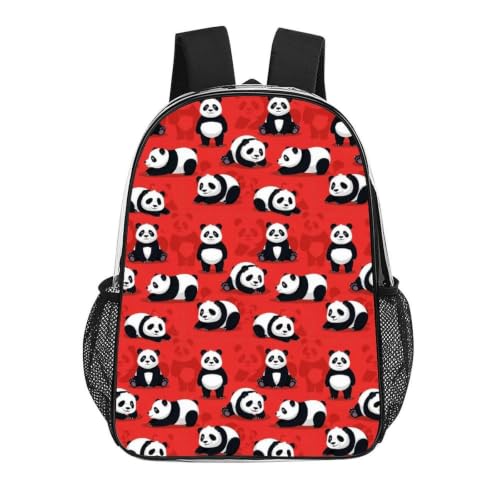 Waterproof Clear Beach Backpack Large Capacity PVC See Through Bag | Waterproof, Bear Panda Red, Transparent Daypack, for Work Travel College Seaside Beach Trips - color: Pattern (497)