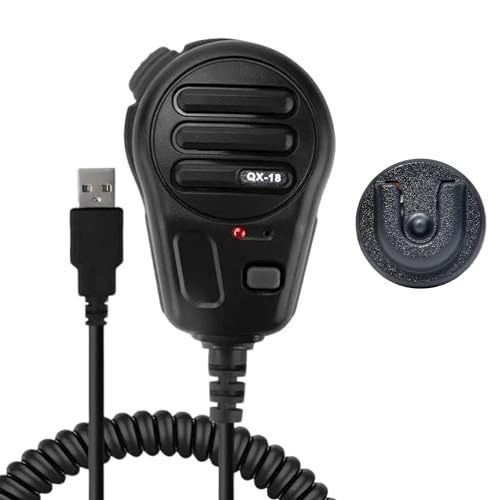 USB-A Microphone, Mic PTT and Two Programmable Key for American Truck Simulator, PC, Laptop, PC Game w/Microphone Holder and Programming Software (No Speaker Version)