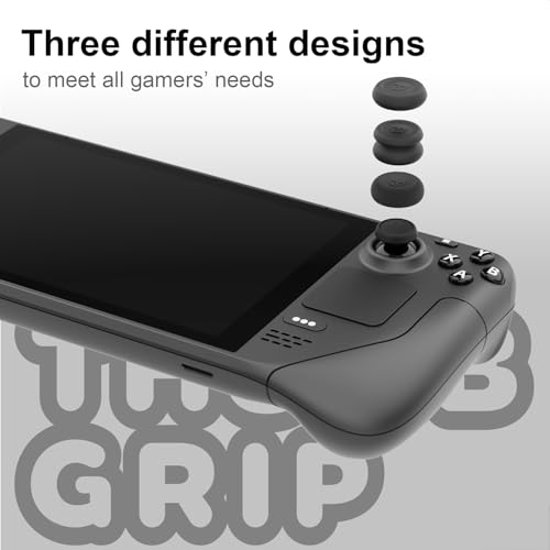 Skull & Co. Skin, CQC and FPS Thumb Grips Joystick Cap Analog Stick Cover for Steam Deck/OLED and ROG Ally, Ally X- Black, Set of 6 - color: Black, size: Concave-6pcs