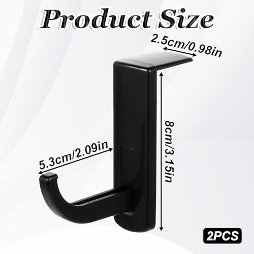 2pcs Monitor Headphone Stand Hook Headset Holder Hanger Adhesive Gaming Earphones Hanger Stick-on Support for Computer Over Ear Earphone Monitor Screen Edge Wall Mount Gaming Desk Accessories