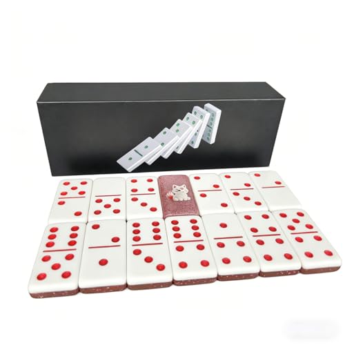 Premium Double 6 Dominoes Set 28 Tiles for Adults,Domino Board Games with Case for for Birthdays, Holidays and Special Occasions (Dominoes-Pink-Fox) - style: Dominoes-Pink-Fox