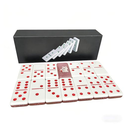 Premium Double 6 Dominoes Set 28 Tiles for Adults,Domino Board Games with Case for for Birthdays, Holidays and Special Occasions (Dominoes-Pink-Fox) - style: Dominoes-Pink-Fox