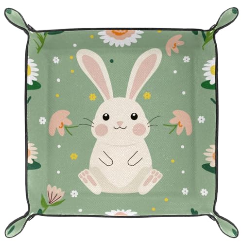 Easter Bunny Dice Tray PU Leather Dice Rolling Tray Folding Dice Holder for Dice Games, Like RPG, DND and Other Table Games - color: Multi 10