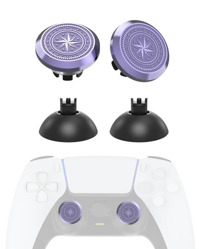 KD.FLY Metal Thumbsticks for PS5 Controller Joystick Replacement, Thumb Sticks for PS4 Controller, Custom Thumb Grips for Switch Pro Controller, 2 Joystick, 2 Thumbstick Base, Star - color: Star