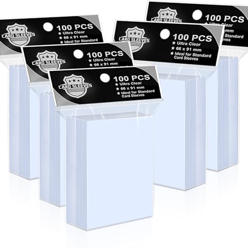 500Pcs Soft Clear Card Sleeves, Polypropylene (PP) Standard Trading Card Sleeve Protectors for Penny Card Sleeve,Football,Magic, Baseball,MTG,Yugioh Cards - color: Clear 500p
