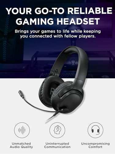 Lenovo H110 Wired Gaming Headset - 3.5mm Connection, Omni-Directional Microphone, Breathable Ear Cups, Built-in Volume Wheel - Black - style: H110