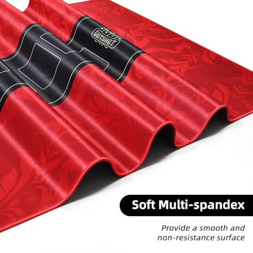 GUTSHOT Foldable Casino Quality Poker Mat | Water Resistant Poker Table Cloth, Soft Multi-Spandex | Waterproof, Noise-Free Gameplay | Includes Carrying Bag and 2 Gift Poker Card Packs - color: Red 70 X 35 Inch