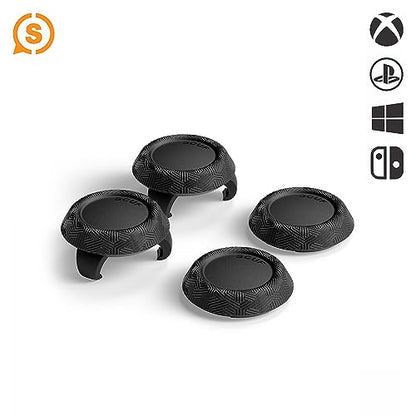 SCUF Control Thumbstick Grips - 4 Pack with 2 Bases - Pulse - Joystick Thumb Grips For Xbox One and Xbox Series X & S, PS4, PS5, Nintendo Switch Pro Controller - Black - color: Black, size: 4 Pack, style: Pulse