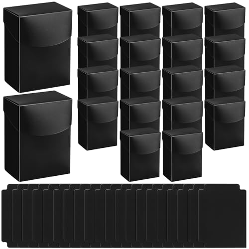 Zhehao 40 Pieces Deck Card Boxes with Dividers Include 20 Trading Card Boxes with 20 Dividers Games Storage Organizer for Trading Games Family Game Party Supplies (Black) - color: Black