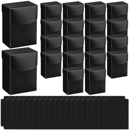 Zhehao 40 Pieces Deck Card Boxes with Dividers Include 20 Trading Card Boxes with 20 Dividers Games Storage Organizer for Trading Games Family Game Party Supplies (Black) - color: Black