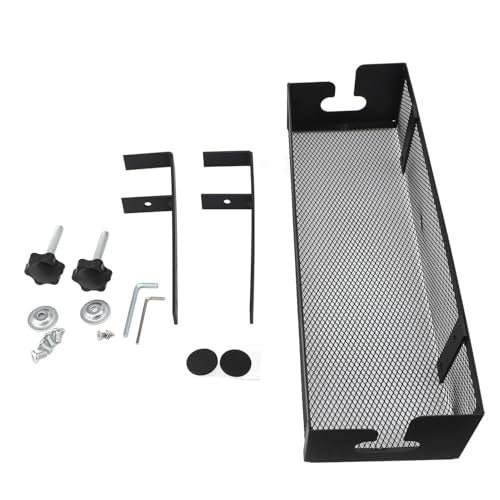 Haofy Under Desk Cable Management Tray Carbon Steel Mesh Organizer with Tool Free Clamp Installation Fits 1.2 Inch Thick Desks for Office Home Workstations Gaming Stations Reduces