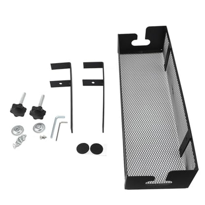 Haofy Under Desk Cable Management Tray Carbon Steel Mesh Organizer with Tool Free Clamp Installation Fits 1.2 Inch Thick Desks for Office Home Workstations Gaming Stations Reduces