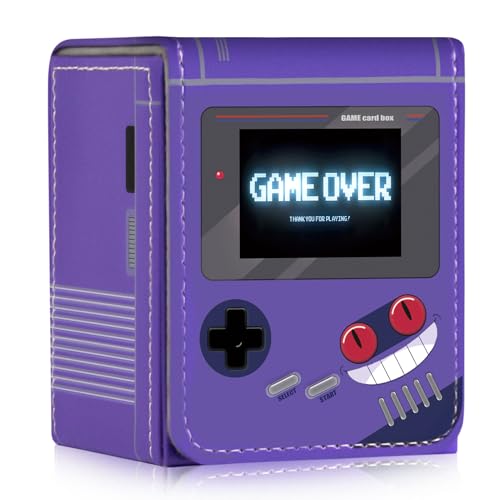 Card Deck Box Fits for YGO MTG,100+ Card Storage Box Trading Games PU Leather Storage Premium Deck Case (Game Purple) - color: Game Purple